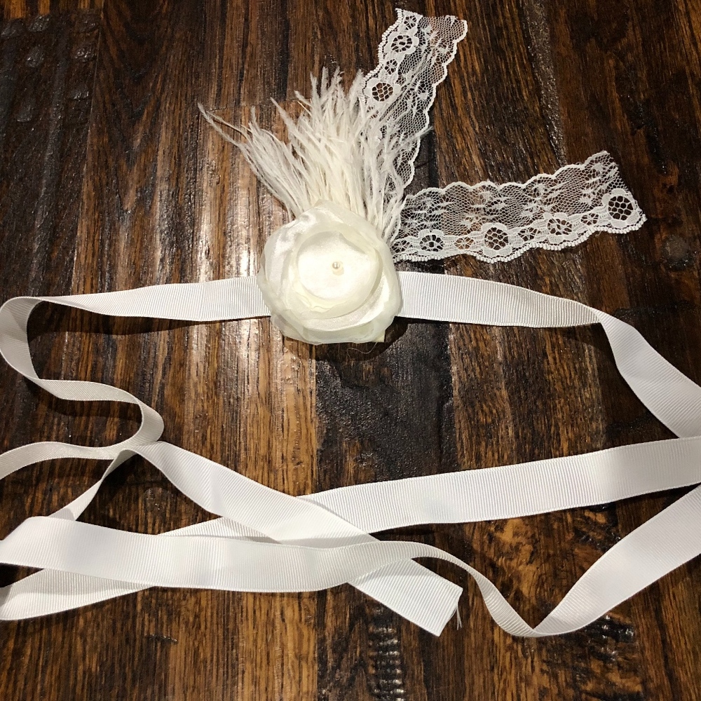 Dollcake White and Cream Sash/Headband